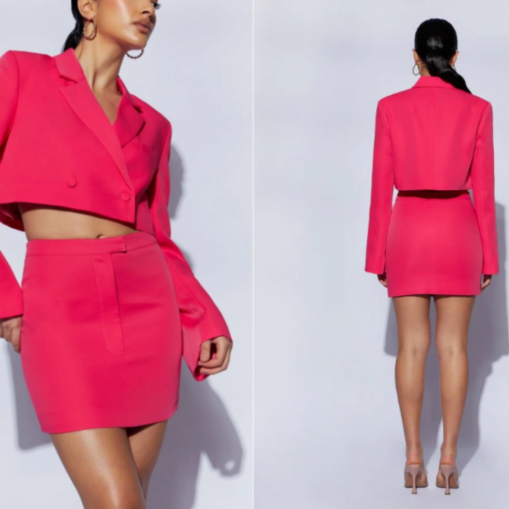 Crepe Mini Skirt - Raspberry (High Quality) - Picture 2 of 2